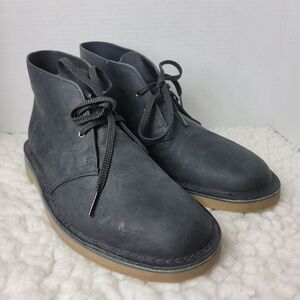 Clarks Originals Bushacre 2 Chukka Boots Mens Size 10 Black Leather Shoes